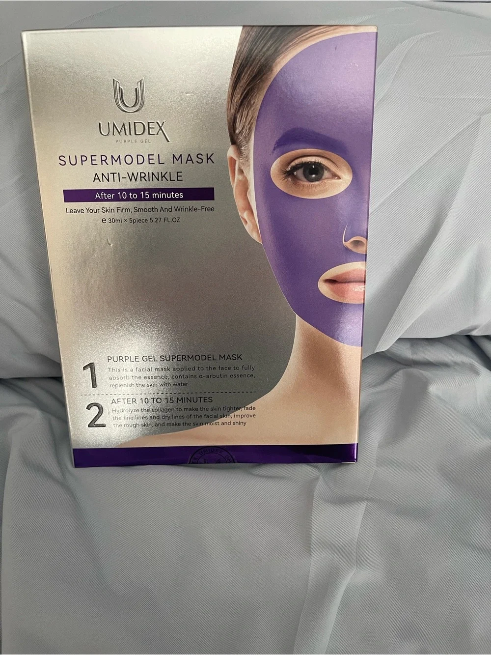 Umidex Purple Gel Anti-Wrinkle Supermodel Mask - Hydrating Face Treatment 5 pack